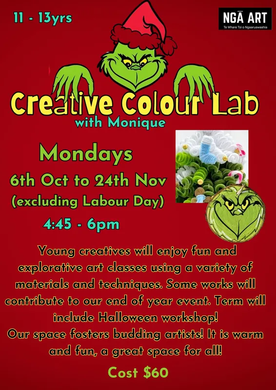 Creative Colour Lab with Monique 11 - 13 yr olds Term 4 2025