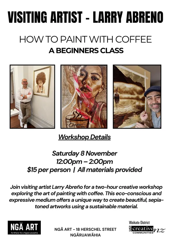 Visiting Artist - Larry Abreno : How to Paint with Coffee Workshop