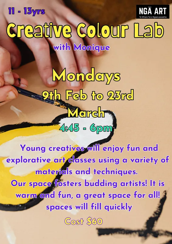 Creative Colour Lab with Monique  11 - 13 yr olds Term 4 2025