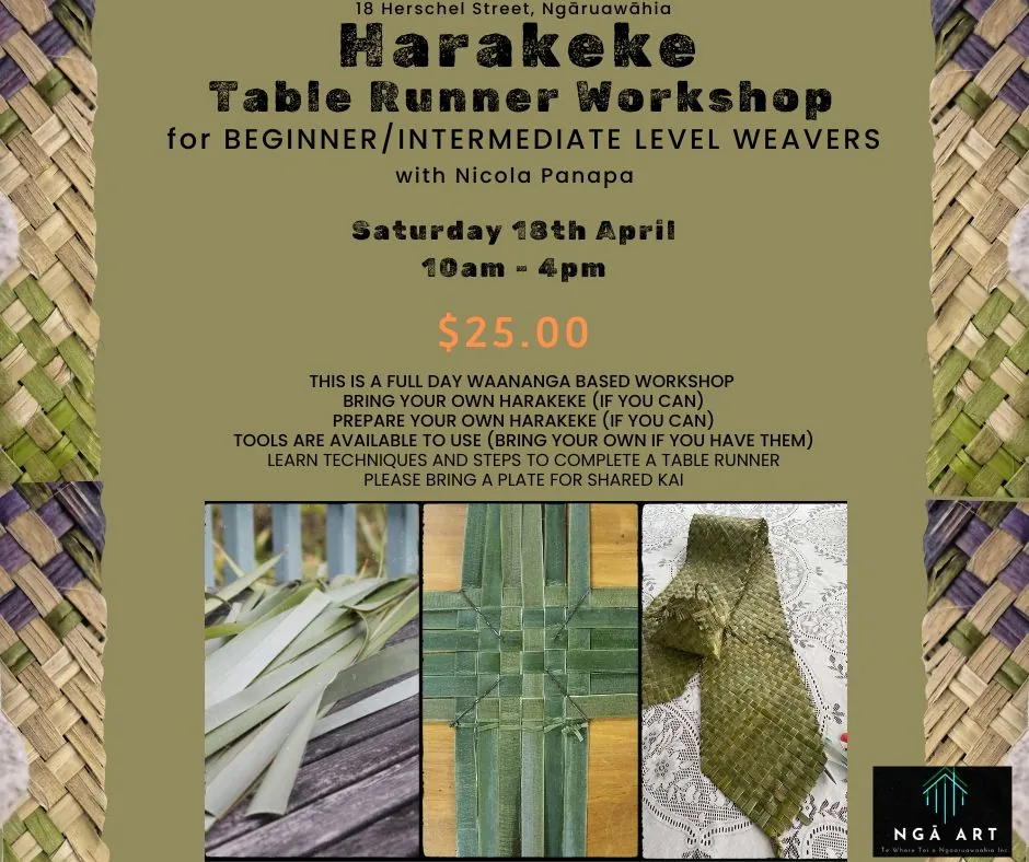 Harakeke Table Runner  1 day Workshop