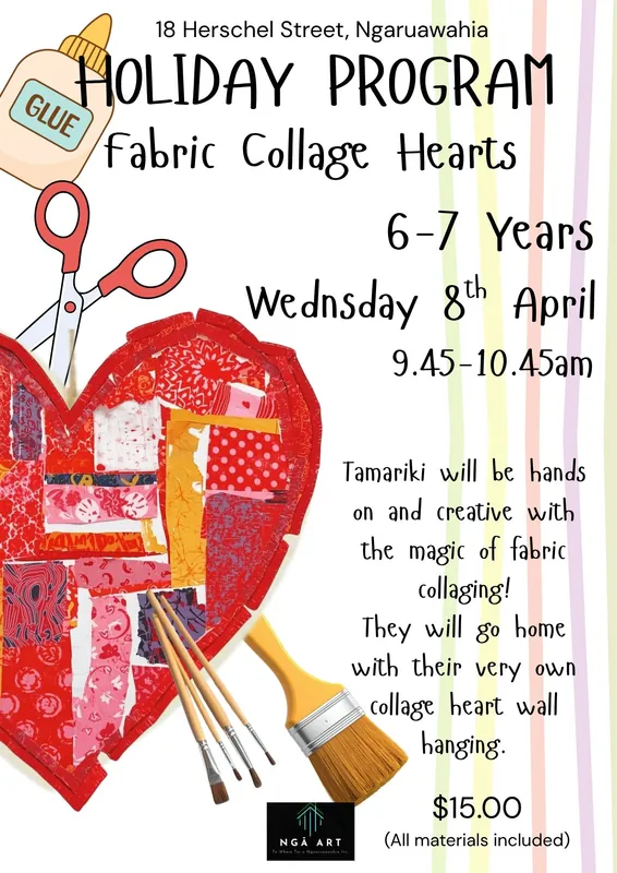 Holiday Workshop 6-7 yrs Fabric Collage Hearts