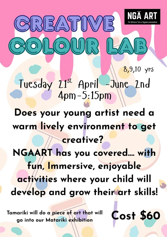 Creative Colour Lab with Monique 8, 9 &10yrs Term 2 2026