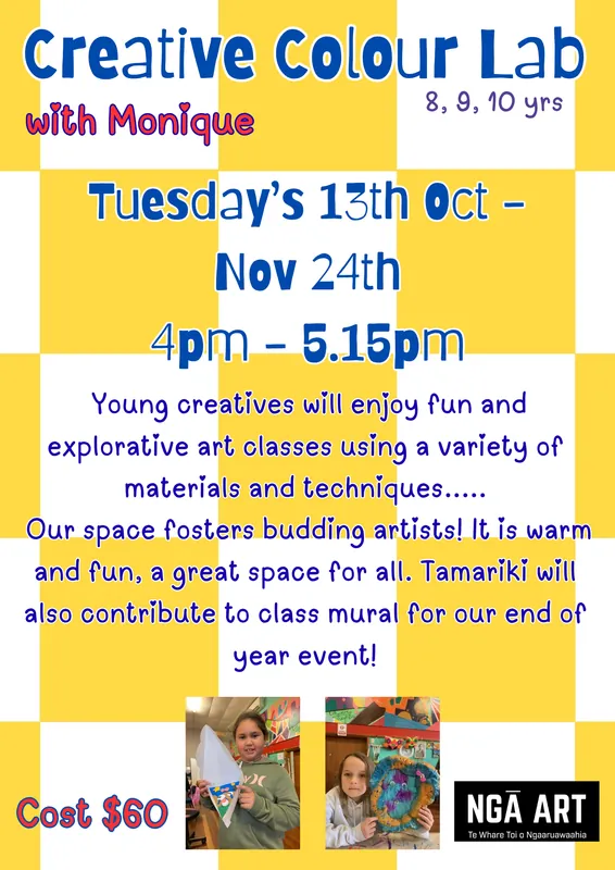 Creative Colour Lab with Monique 8, 9 &10yrs Term 4 2026