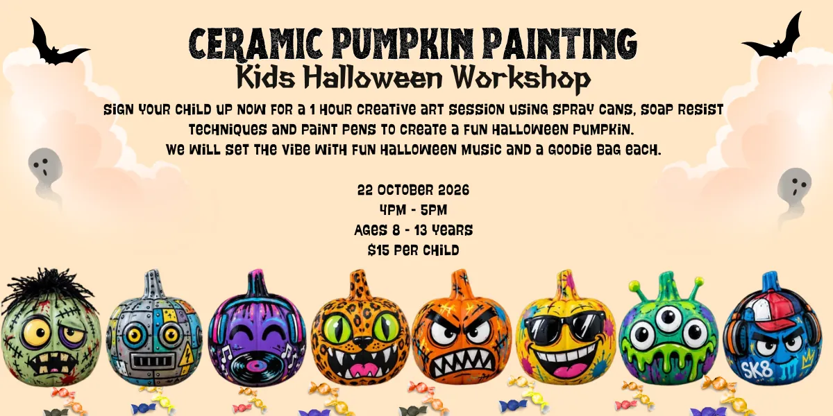 🎃Ceramic Pumpkin Painting - Kids Halloween Workshop 🎃