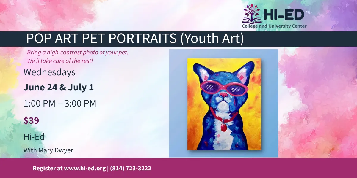 Pop Art Pet Portraits (Youth Art Workshop)