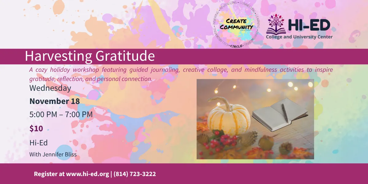 Harvesting Gratitude: Journaling Workshop