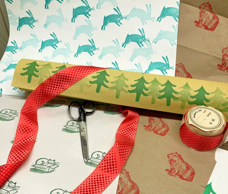 One Day Workshop - Creative Gift Making: Block Printed Wrapping Paper (NPS)