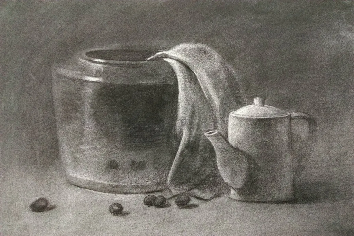 Charcoal and Pastel Drawing