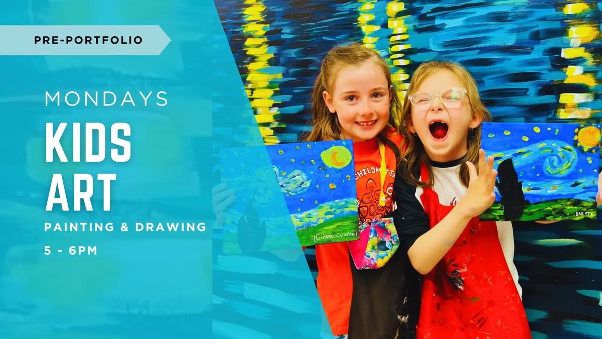 Nov-Dec Kids Art: Painting and Drawing! (Mondays, 5-6pm), 7 Weeks | Pre-Portfolio
