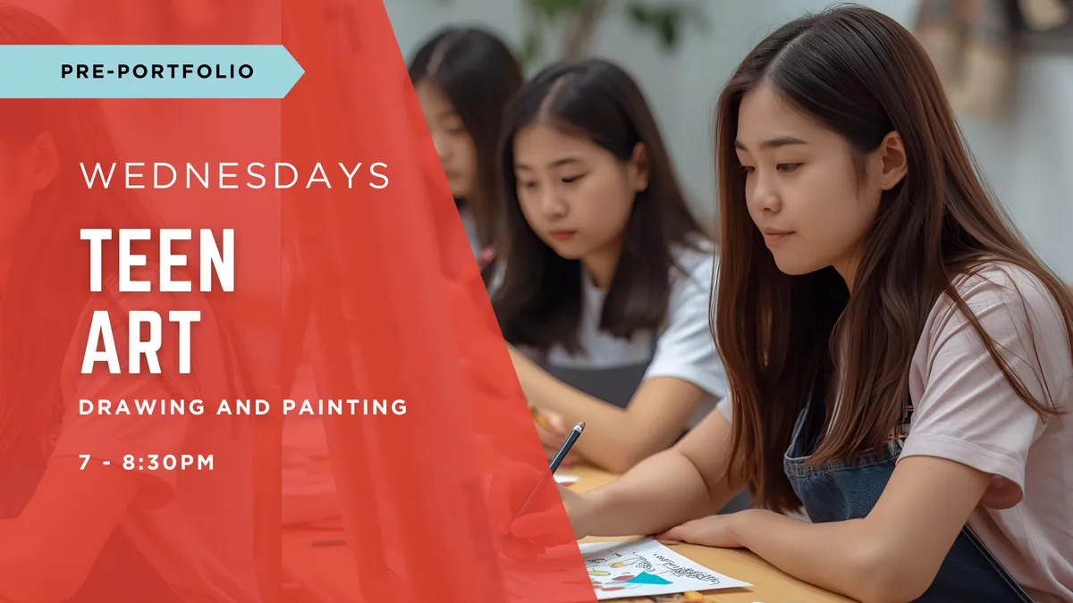 [JAN - MAR]  Teen Art - Mindful Creativity | Wednesdays 7-8:30pm | Ages 13-18| 9 Weeks | Pre-Portfolio