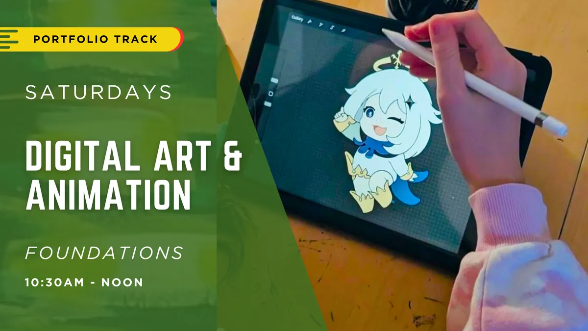 [JAN-MAR] Digital Art and Animation Foundations - Build Skills in Illustration, Color & Motion | Ages 8+ | Saturdays 10:30-Noon | 10 Weeks | Portfolio Track
