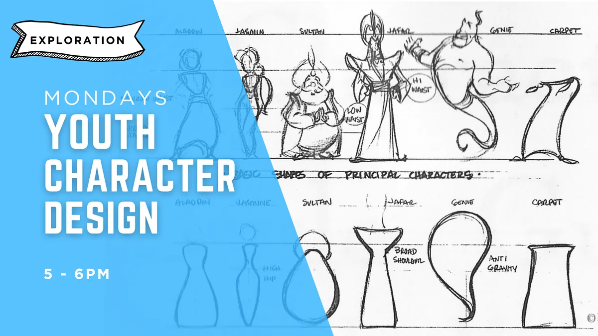 [JAN - MAR] Character Design - Ideate, Create, and Draw Your Own Characters! | Ages 9-12 | Mondays 5-6pm | 6 Weeks | Exploration