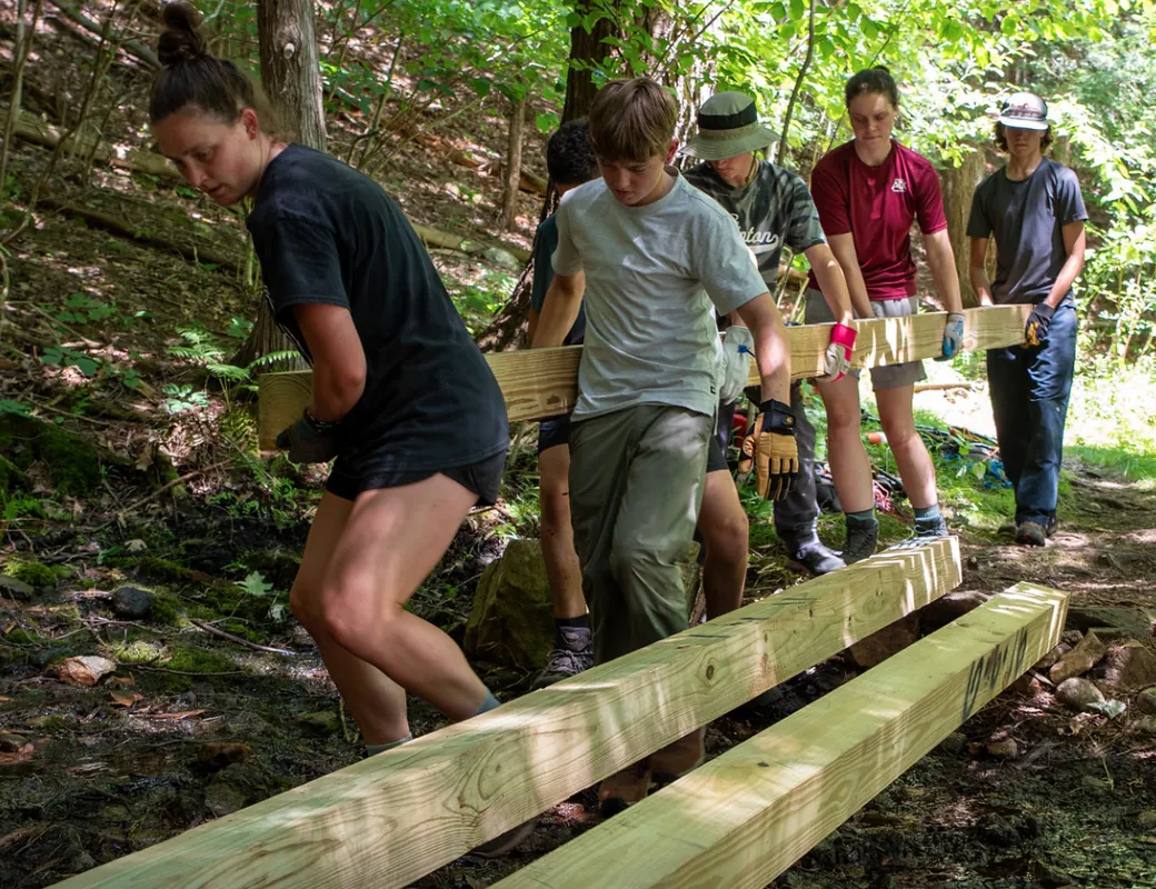 Teen Crew: Bog Bridging in Avalanche Pass