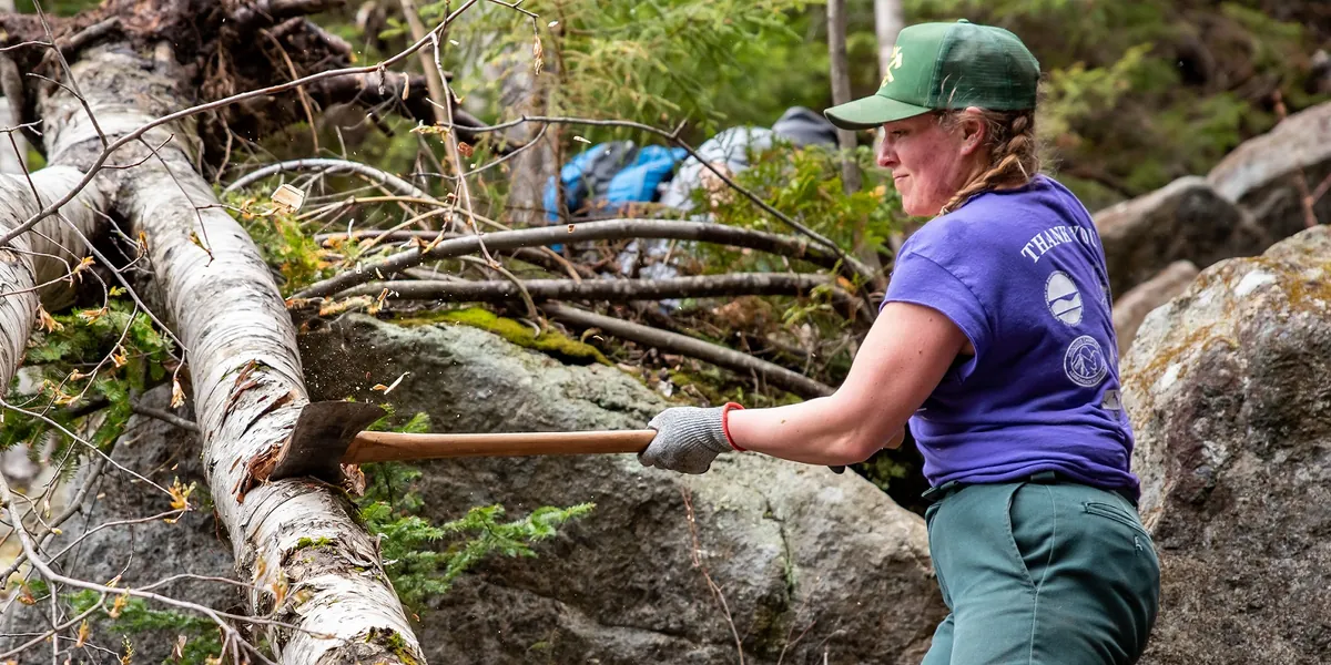 Clearing the ADK Ski Trails