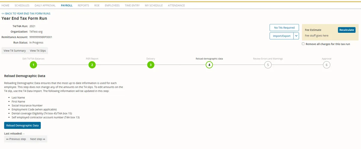 Year End and T4 Preparation in Inclusion System