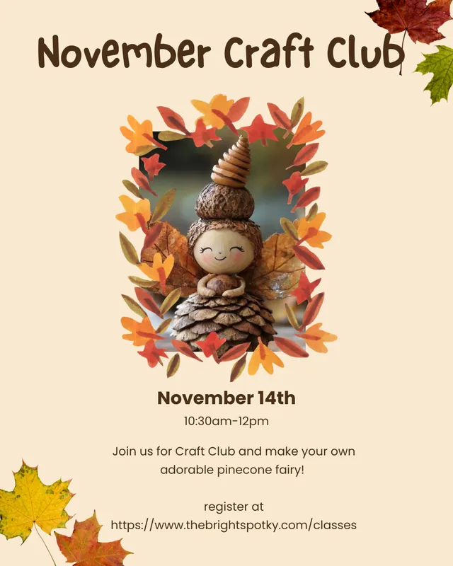 November Craft Club: Pinecone Fairies