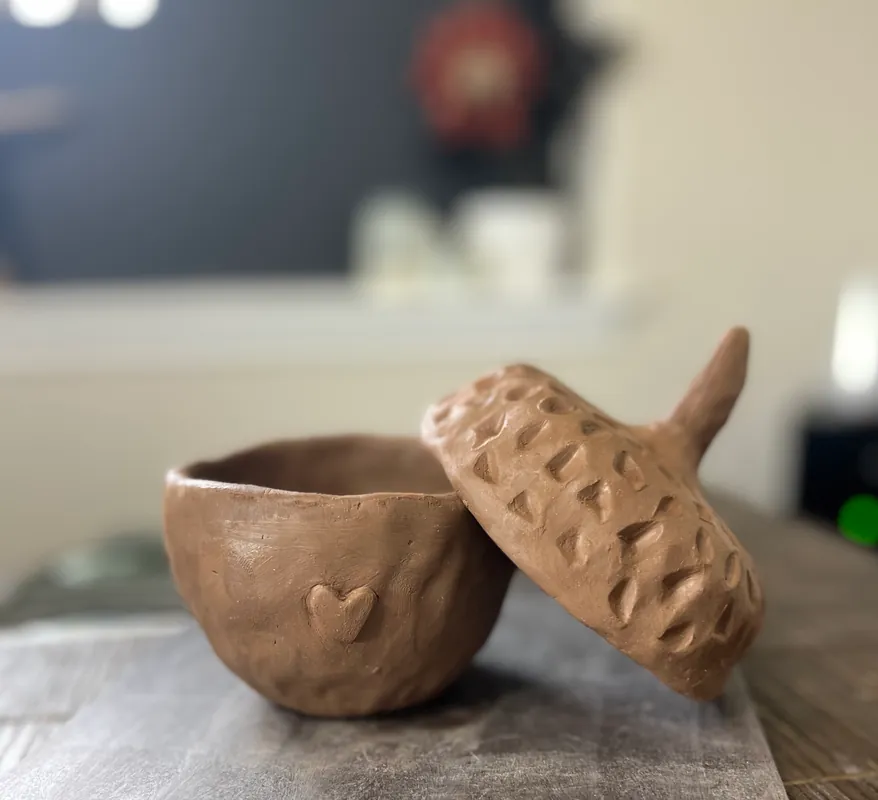 Acorn Lidded Trinket Dish