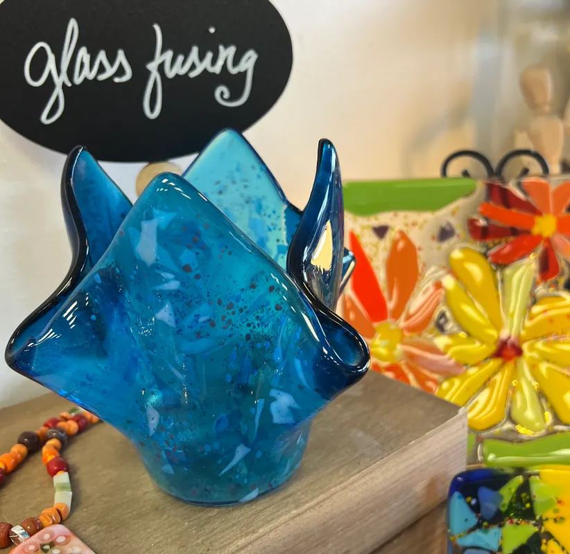 Fused Glass Votive Holder