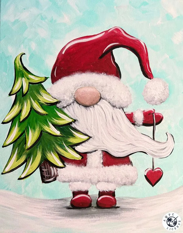 Festive Gnome Canvas Painting!