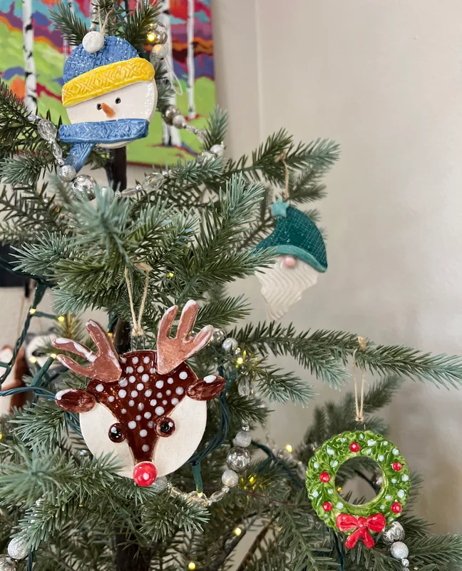 Set of 3 Clay Ornaments!