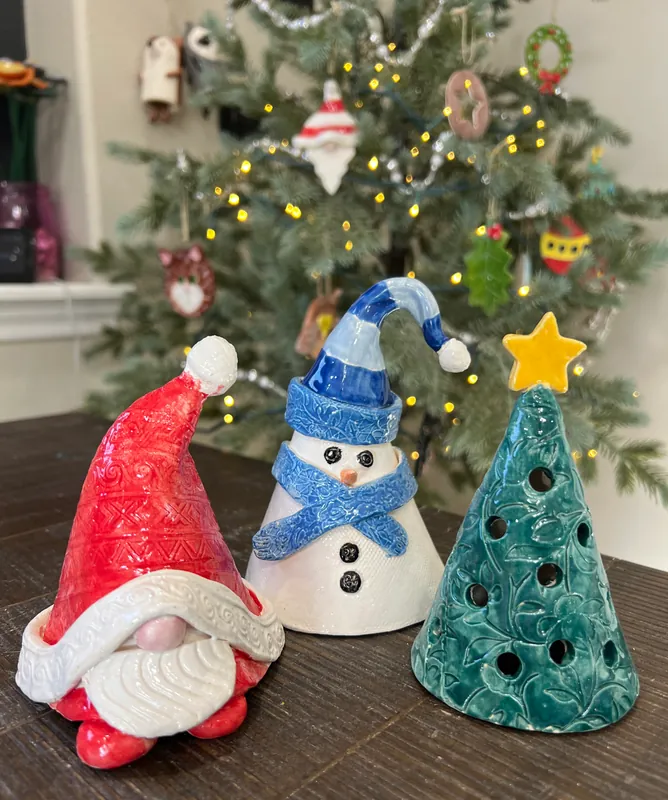 Clay Gnome, Snowman, or Tree Luminary (choice)