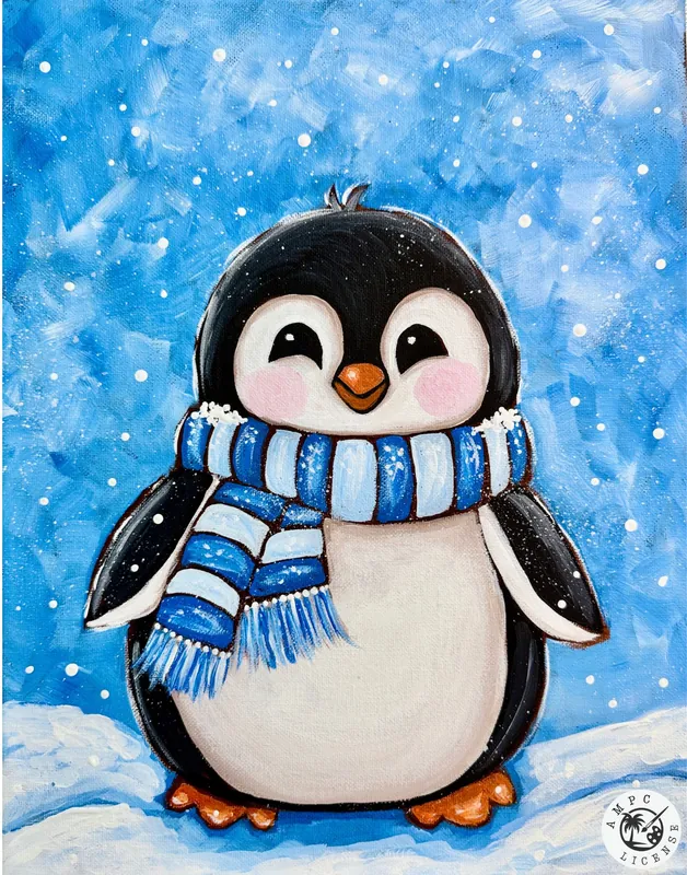 Precious Penguin Canvas Painting