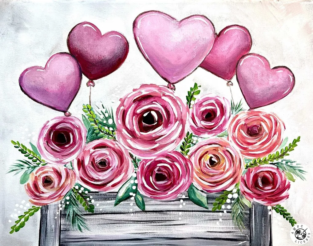Love is in the Air Canvas Painting!