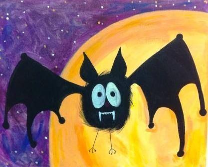 "Going Batty" Bat Canvas Painting/All Ages