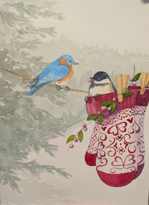 Watercolour  Seasonal Greetings Card