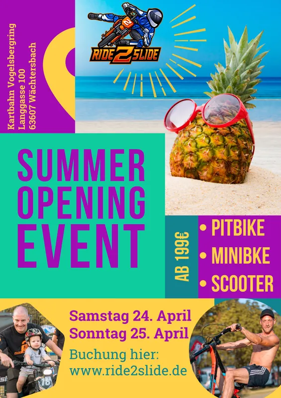 Summer Opening auf der Kartbahn Vogelsbergring in Wächtersbach  Leih-Pitbikes und eigene Pitbikes sowie Pocketbikes