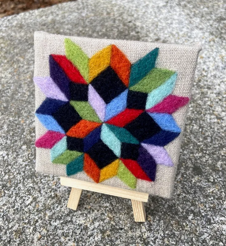 Tiny Art Workshop Series - 2D Felted Barn Quilts