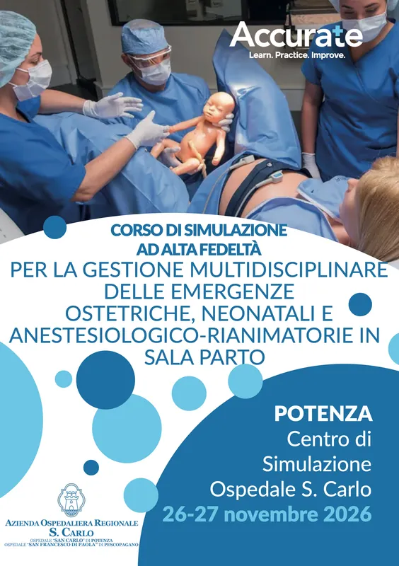 CORSO DI SIMULAZIONE  AD ALTA FEDELTÀ  PER LA GESTIONE MULTIDISCIPLINARE DELLE EMERGENZE  OSTETRICHE, NEONATALI E ANESTESIOLOGICO-RIANIMATORIE IN SALA PARTO