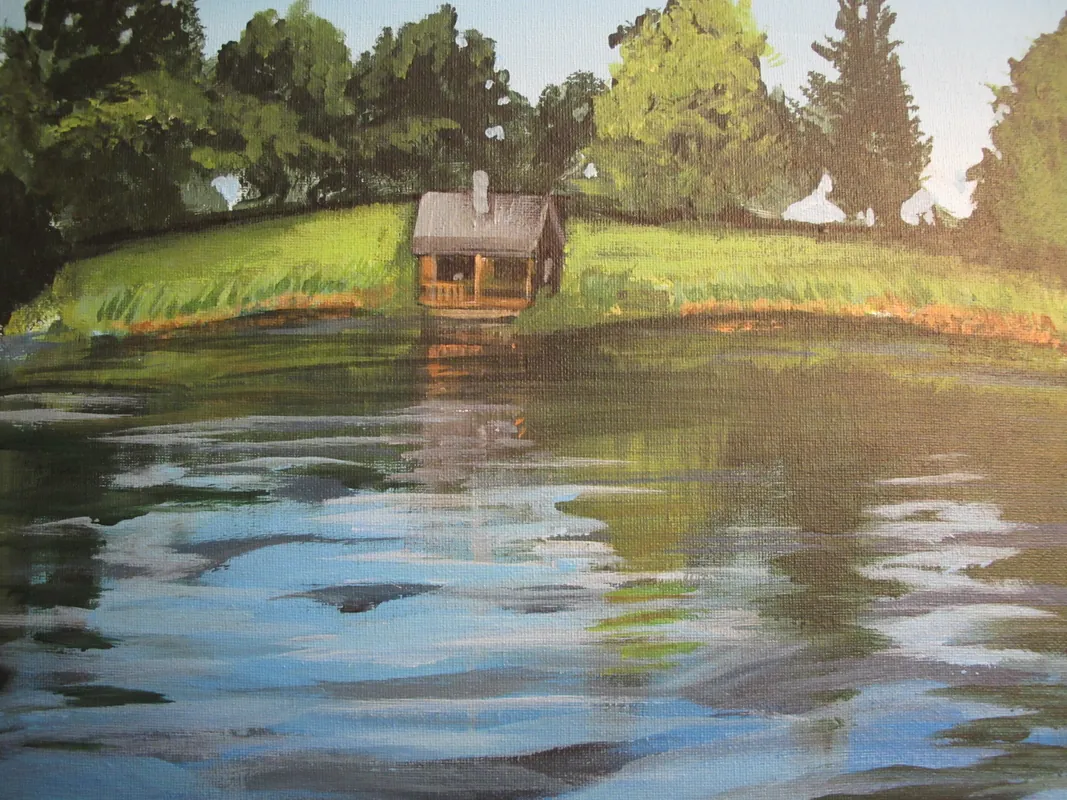 Painting a Cabin by a Pond