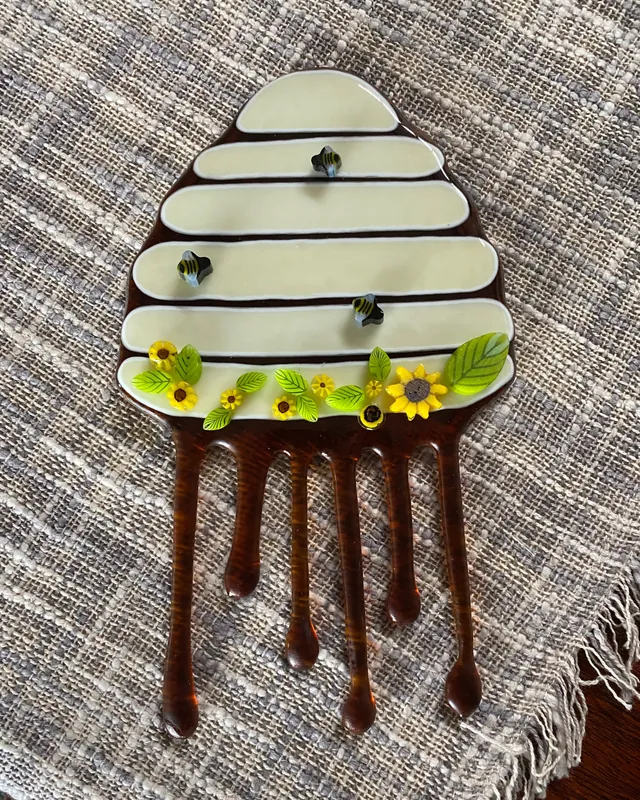 Fused Glass Beehive Sun Catcher
