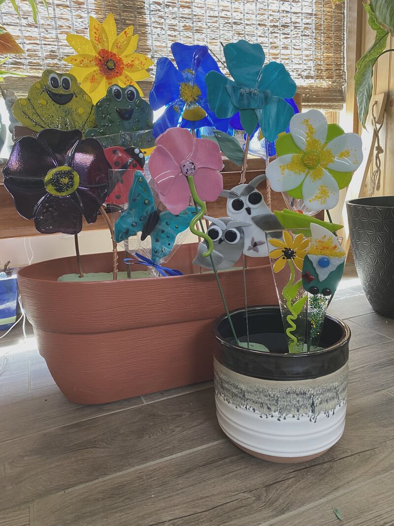 Fused Glass Plant and Garden Stakes