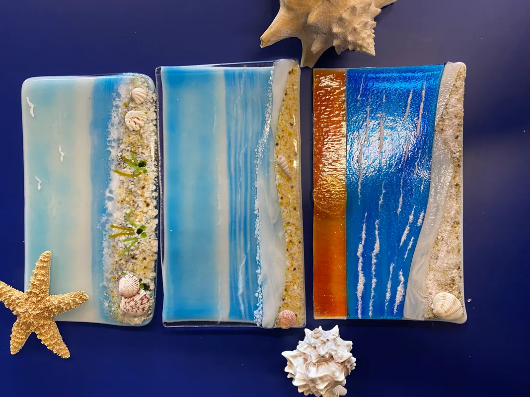 Fused Glass Ocean Landscape
