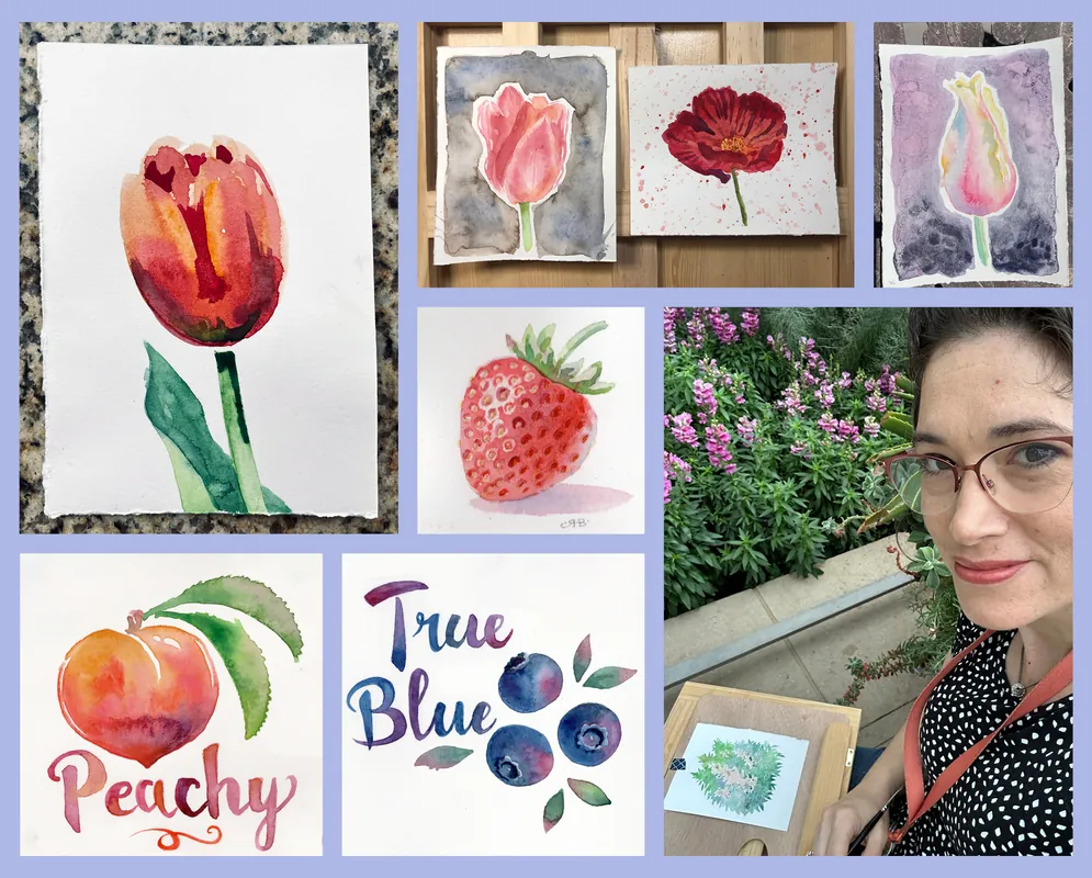Tiny Watercolor: Fruits and Flowers