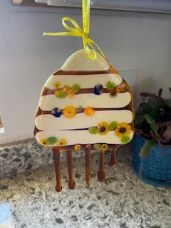 Fused Glass Beehive Sun Catcher