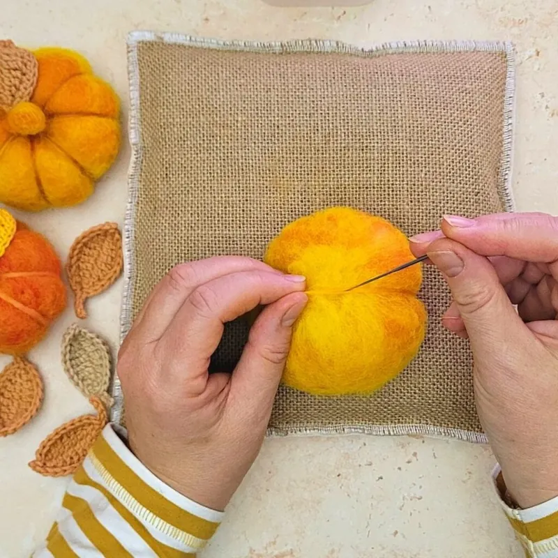 Hand-felted Pumpkins