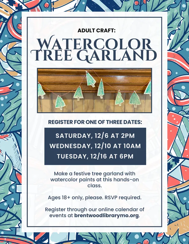 Adult Craft: Watercolor Tree Garland