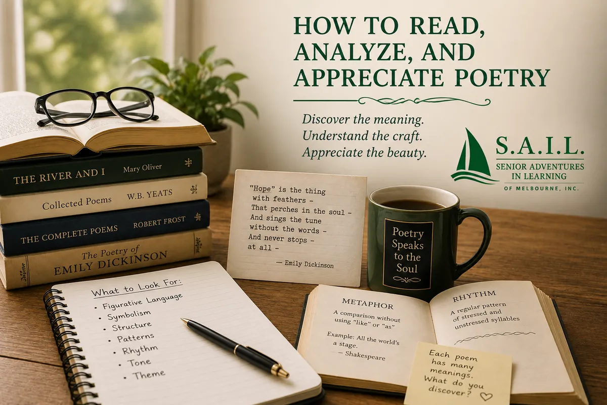 Tue 11:00-12:00 - 669TC HOW TO READ, ANALYZE, AND APPRECIATE POETRY