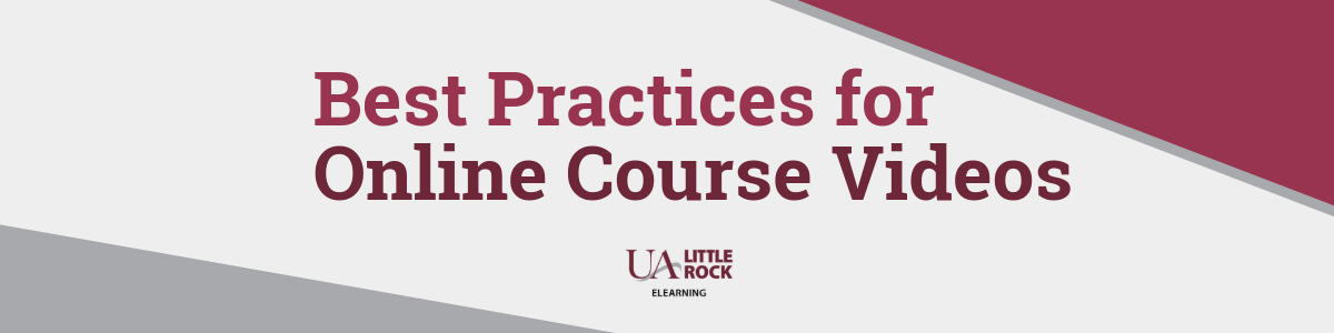 Best Practices for Online Course Videos