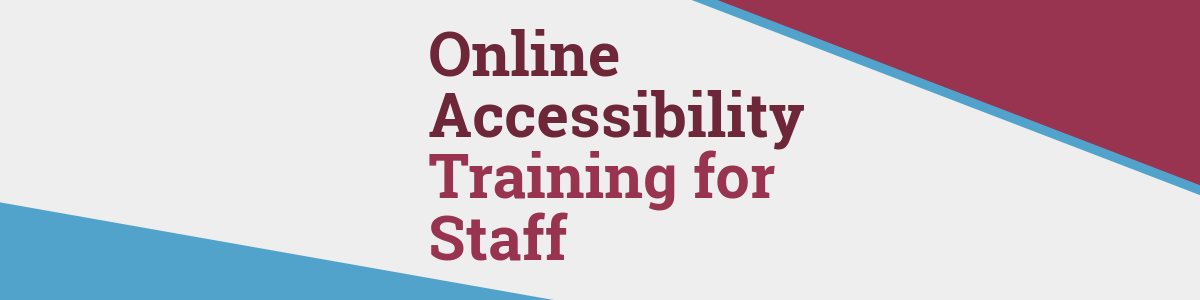 Online Accessibility Training for Staff