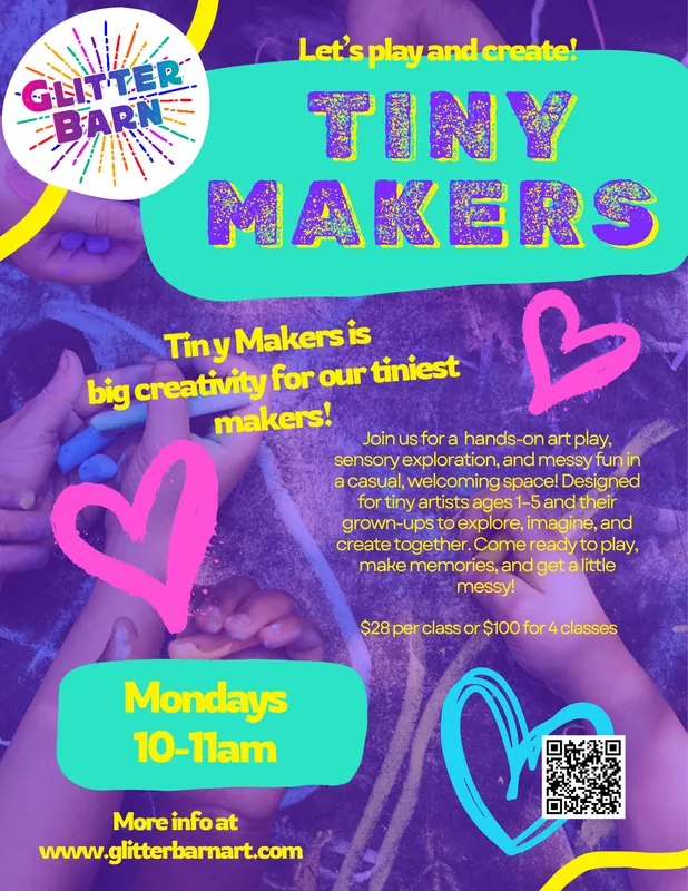Tiny Makers (Ages 1-5) -Fall 2,  Mondays, 10-11am