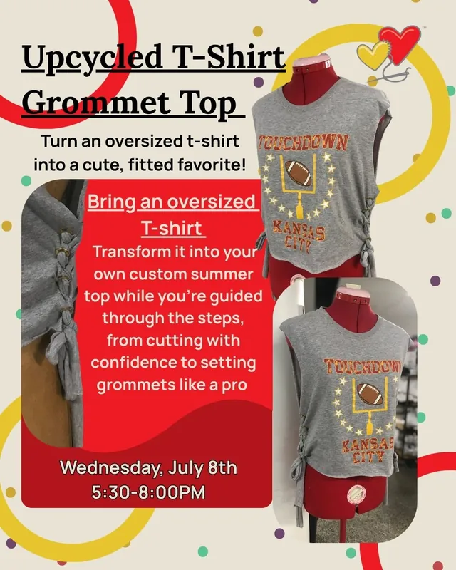 Upcycled T-Shirt Grommet Top
