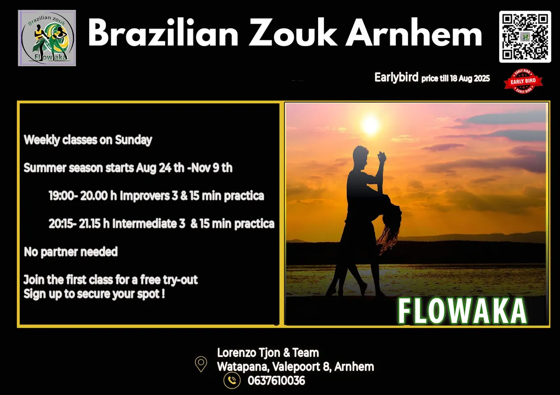 ⭐☝🏿Brazilian Zouk Arnhem - Improvers 3  course (10 classes) September 14th 2025