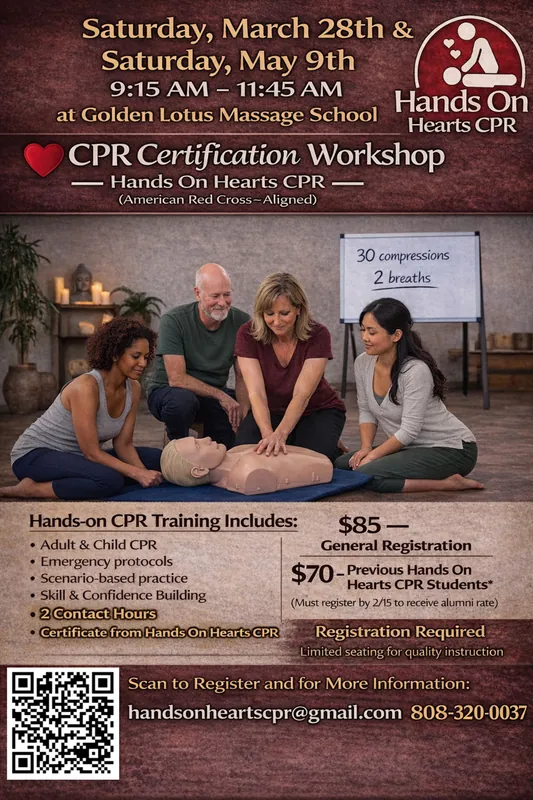 CPR Re-Certification Workshop for Massage Therapists & General Public