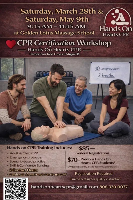 CPR Re-Certification Workshop for Massage Therapists & General Public