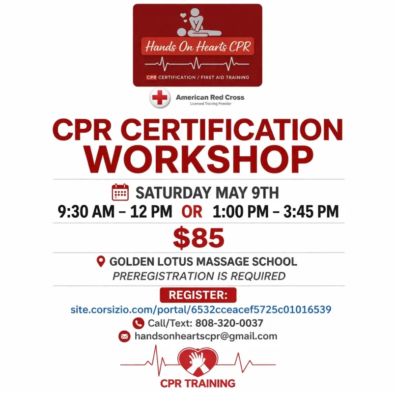 CPR Re-Certification Workshop for Massage Therapists & General Public
