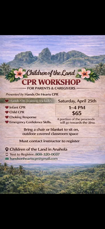 CPR for children & infants, for parents and caregivers non-certificate informational workshop
